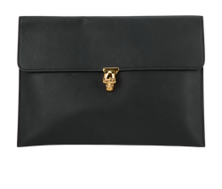 Skull Envelope Clutch, Leather, Black, MII, DB, 2*